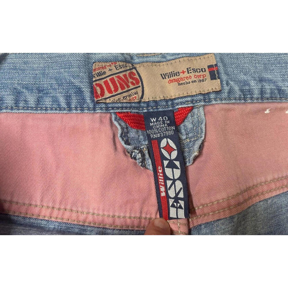 Vtg Duns Willie Esco Dungarees Mens 40 Relaxed Streetwear Jeans Rare Print Y2K - Picture 6 of 9